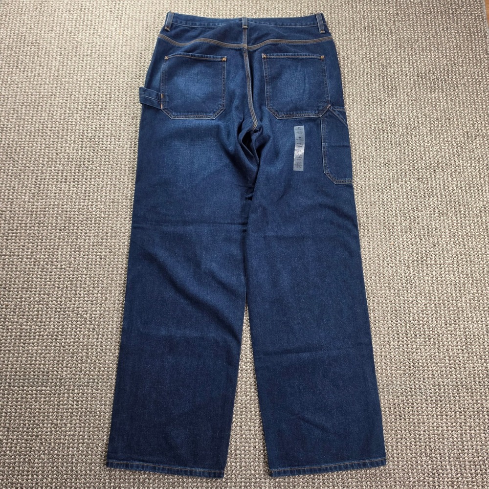 Calvin Klein Worker Jeans Mens 34 ZMAQ62018 Broken Twill Carpenter Dark Wash NWT